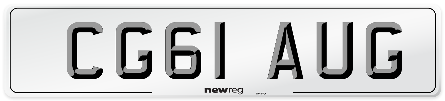 CG61 AUG Number Plate from New Reg
